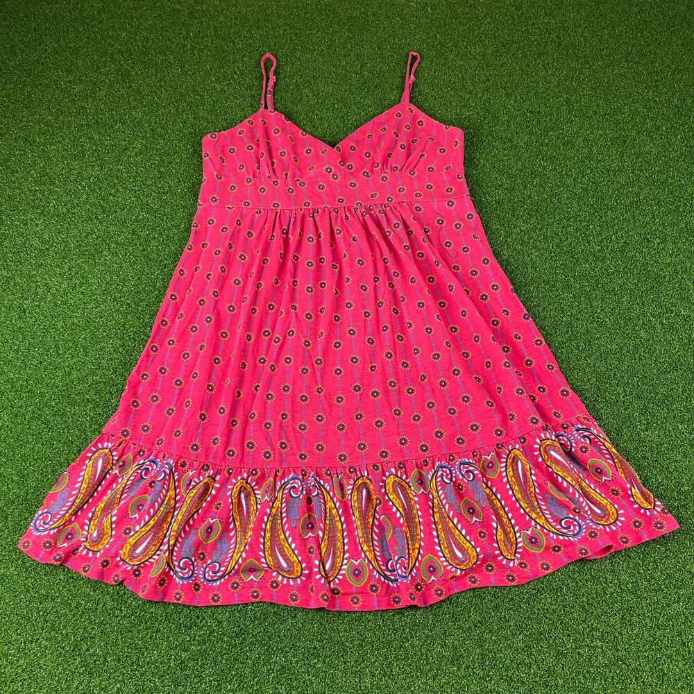No Boundaries Pink Paisley Long Tank Top Boho Cottage Fairy Summer Empire Top